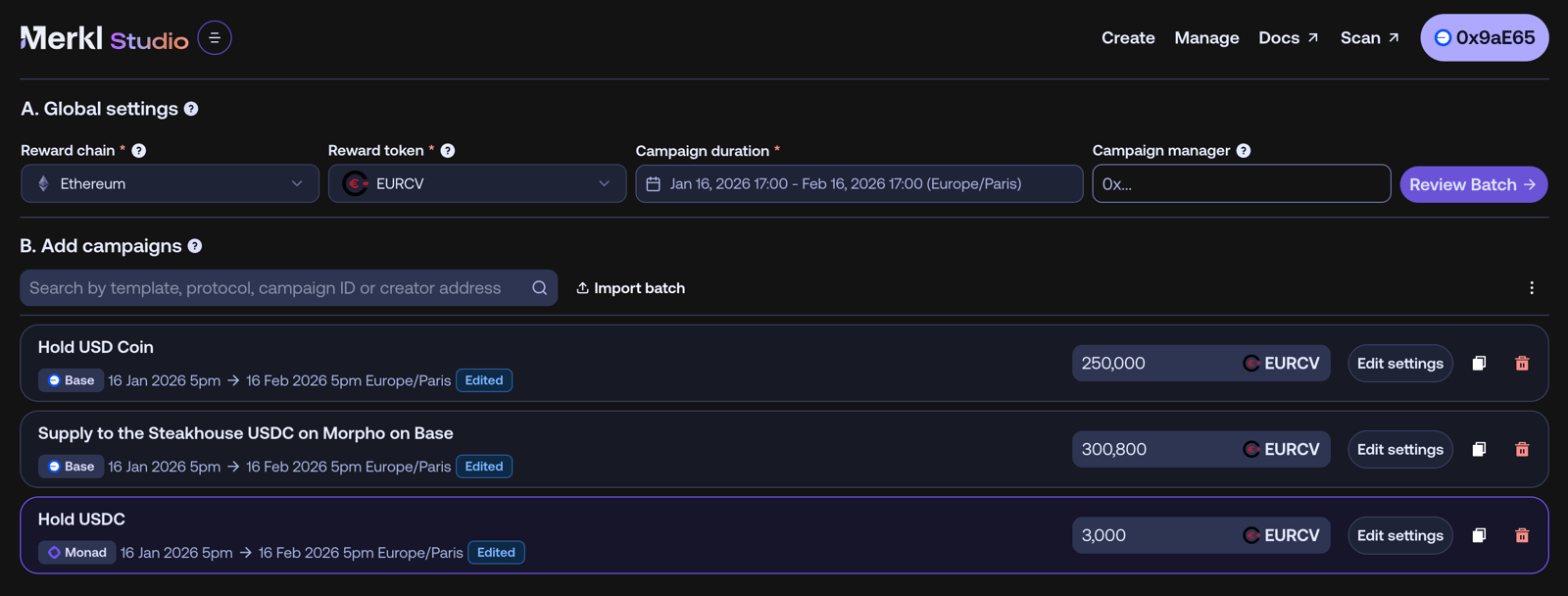 Merkl Advanced Studio Batch Incentive Campaign Creation
